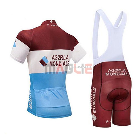 2018 Maglia Ag2r La Mondiale Manica Corta Marrone e Bianco - Clicca l'immagine per chiudere